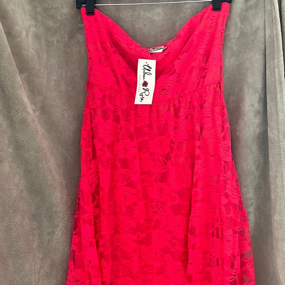 Dresses & Skirts - Hot Coral Pink strapless dress NWT